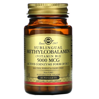 Витамины Solgar Methylcobalamin B12 5000 mcg  30 пастилок