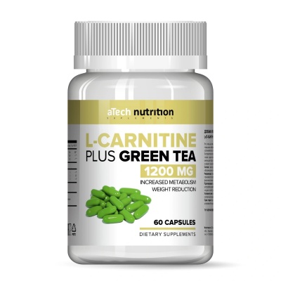 Л-Карнитин aTech Nutrition L-carnitine + Green tea 60 капсул