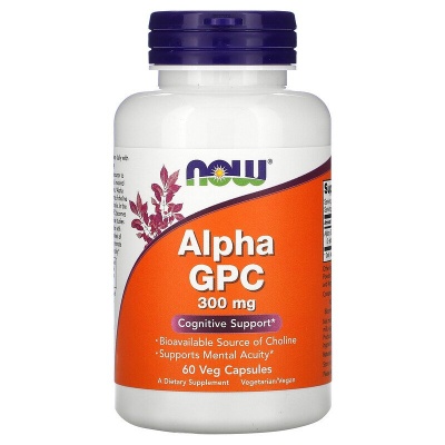 Специальный препарат NOW Alpha GPC 300 мг 60 капсул