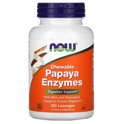 Специальный препарат NOW Papaya Enzyme Chewable 180 таблеток