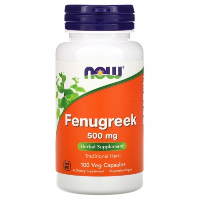 Тестобустер NOW Fenugreek Пажитник 500 мг 100 капсул