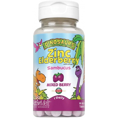 Витамины KAL Zinc elderberry Dinosaurs Kids 90 таблеток