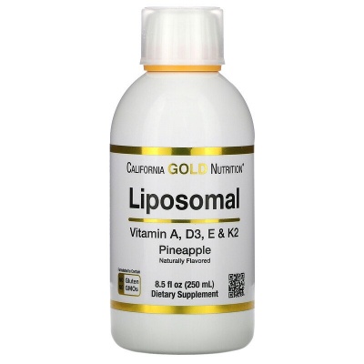 Витамины California Gold Nutrition Liposomal Vitamin A,D3,E,K2 250 мл