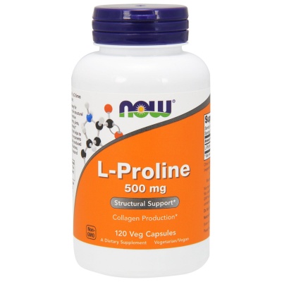 Аминокислота NOW L-Proline 500 мг 120 капсул