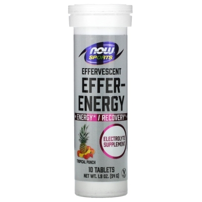 Витамины NOW Effer-Energy Tropical 10 таблеток