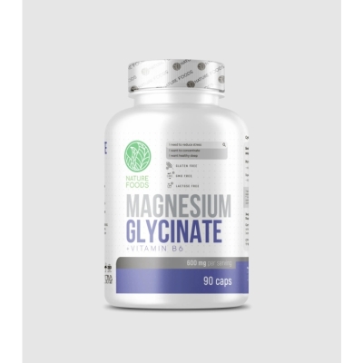 Витамины Nature Foods Magnesium Glycinate + B6 600 мг 90 капсул