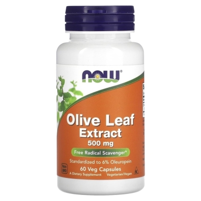 Витамины NOW Olive Leaf Extract 500 мг 60 капсул