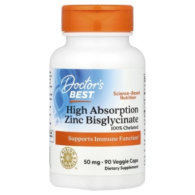 Витамины Doctor's Best High Absorption Zinc Bisglycinate 50 мг 90 капсул