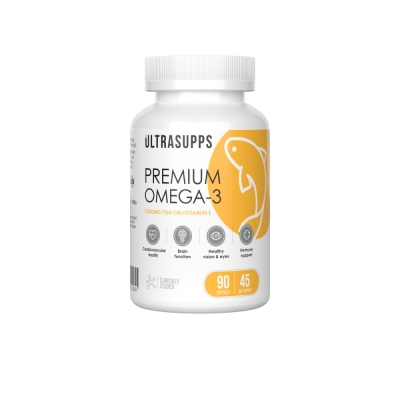 Антиоксидант UltraSupps Омега-3 90 капсул