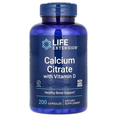 Витамины Life Extension Calcium Citrate with Vitamin D 200 капсул
