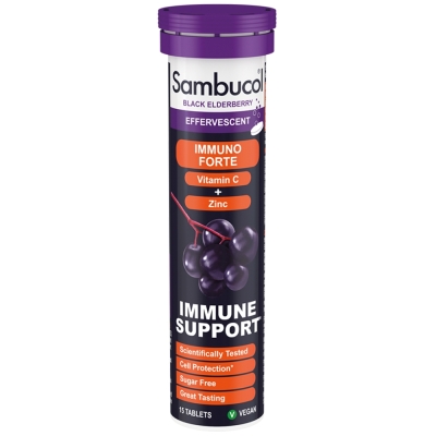 Витамины Sambucol Immuno Forte Black Elderberry Effervescent 15 таблеток