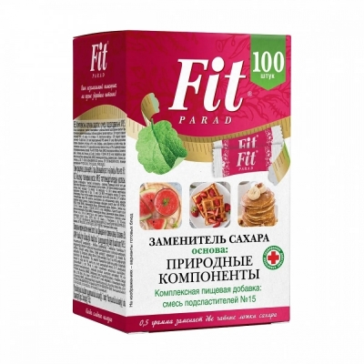 Заменитель сахара Fit Parad №15 на основе эритрита 100 стиков